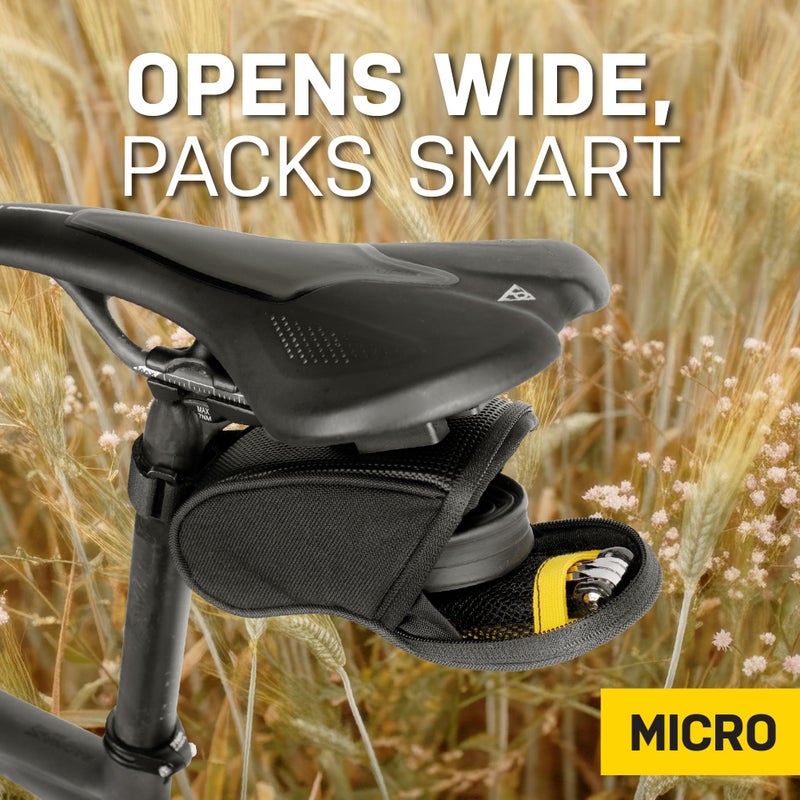 Topeak Aero Wedge Pack, w/ Fixer F11, Micro , Black, ï»¿L x W x H 6.6 x 14 x 8.1 cm / 2.6â€ x 5.5â€ x 3.2â€ - Image 3